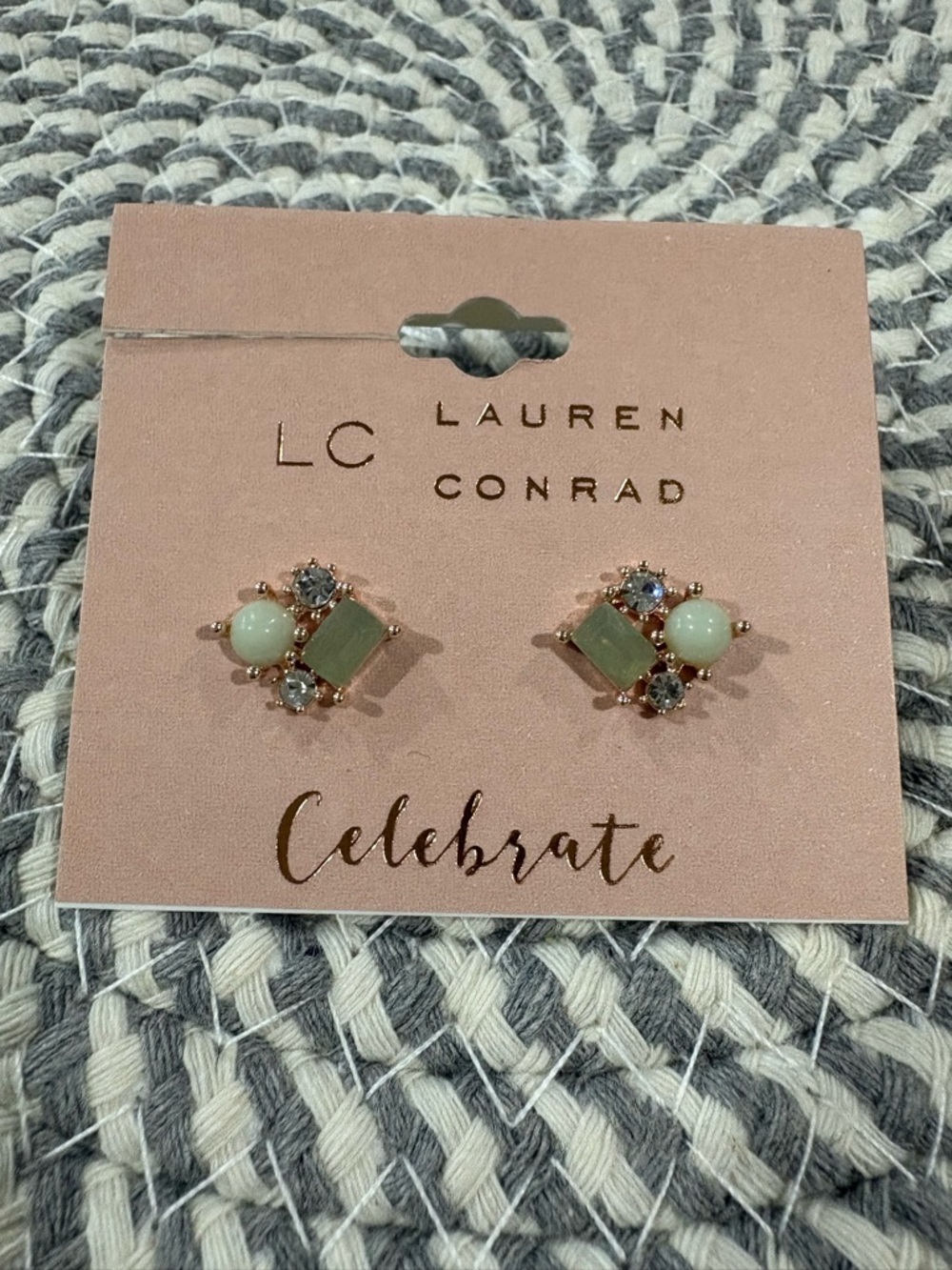 Lauren Conrad Green Stone Cluster Stud Earrings